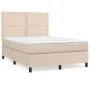 Cama box spring con colchón cuero sintético capuchino 140x200cm de , Camas y somieres - Ref: Foro24-3142790, Precio: 485,89 €...
