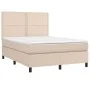 Cama box spring con colchón cuero sintético capuchino 140x200cm de , Camas y somieres - Ref: Foro24-3142790, Precio: 485,89 €...