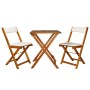 3-teiliger klappbarer Bistrotisch und Stühle mit Massivholzkissen von vidaXL, Gartensets - Ref: Foro24-44014, Preis: 159,55 €...