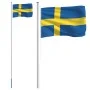 Aluminum flag and pole of Sweden 6.23 m by , Flags and windsocks - Ref: Foro24-3147112, Price: 72,38 €, Discount: %