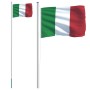 Mástil y bandera de Italia aluminio 6,23 m