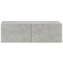 Set de muebles de TV 6 pzas madera contrachapada gris hormigón