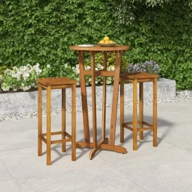 Gartentisch und Hochhocker 3 Stück aus massivem Akazienholz von , Gartensets - Ref: Foro24-3154384, Preis: 160,48 €, Rabatt: %