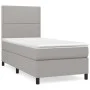 Box spring bed with light gray fabric mattress 80x200 cm by , Beds and slatted bases - Ref: Foro24-3141649, Price: 287,27 €, ...