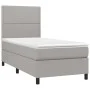 Box spring bed with light gray fabric mattress 80x200 cm by , Beds and slatted bases - Ref: Foro24-3141649, Price: 287,27 €, ...
