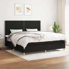 Box spring bed with black fabric mattress 200x200 cm by , Beds and slatted bases - Ref: Foro24-3142283, Price: 624,58 €, Disc...