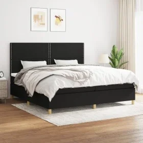 Box spring bed with black fabric mattress 200x200 cm by , Beds and slatted bases - Ref: Foro24-3142283, Price: 622,47 €, Disc...