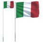 Mástil y bandera de Italia aluminio 5,55 m