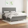 Cama box spring con colchón tela gris oscuro 180x200 cm de , Camas y somieres - Ref: Foro24-3142274, Precio: 587,30 €, Descue...