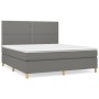 Box spring bed with dark gray fabric mattress 180x200 cm by , Beds and slatted bases - Ref: Foro24-3142274, Price: 587,37 €, ...