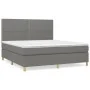Box spring bed with dark gray fabric mattress 180x200 cm by , Beds and slatted bases - Ref: Foro24-3142274, Price: 589,34 €, ...