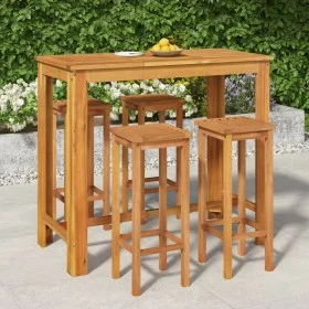 High garden table and stools 5 pcs solid acacia wood by , Garden sets - Ref: Foro24-3154392, Price: 338,70 €, Discount: %