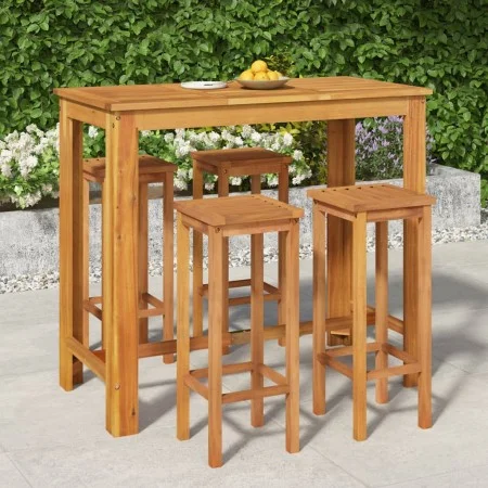 High garden table and stools 5 pcs solid acacia wood by , Garden sets - Ref: Foro24-3154392, Price: 338,70 €, Discount: %