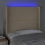 Kopfteil aus cremefarbenem Stoff mit LED 103x16x118/128 cm von , Kopf- und Fußteile - Ref: Foro24-3123903, Preis: 69,53 €, Ra...