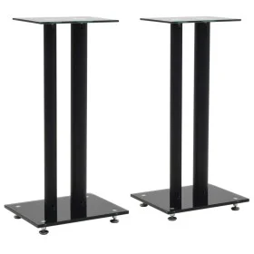 Speaker supports tempered glass design 2 pillars black 2 pcs by vidaXL, Speaker stands - Ref: Foro24-50673, Price: 90,06 €, D...