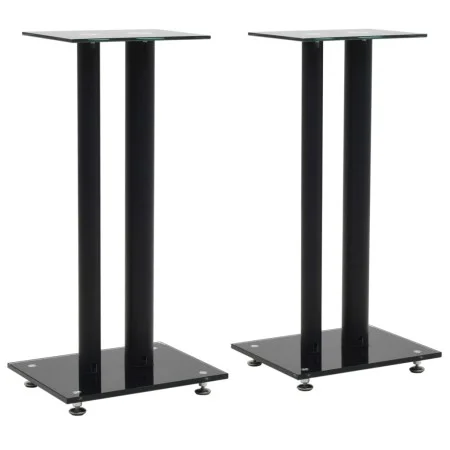 Speaker supports tempered glass design 2 pillars black 2 pcs by vidaXL, Speaker stands - Ref: Foro24-50673, Price: 90,06 €, D...