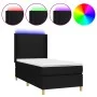 Box spring bed mattress and LED lights black fabric 90x200 cm by , Beds and slatted bases - Ref: Foro24-3138767, Price: 317,3...