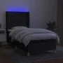 Box spring bed mattress and LED lights black fabric 90x200 cm by , Beds and slatted bases - Ref: Foro24-3138767, Price: 317,3...