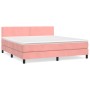 Boxspringbett mit rosa Samtmatratze 160x200 cm von , Betten und Lattenroste - Ref: Foro24-3141256, Preis: 454,44 €, Rabatt: %