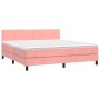 Boxspringbett mit rosa Samtmatratze 160x200 cm von , Betten und Lattenroste - Ref: Foro24-3141256, Preis: 454,44 €, Rabatt: %
