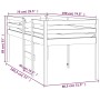 Weißes Hochbett aus massivem Kiefernholz 75x190 cm von , Betten und Lattenroste - Ref: Foro24-821620, Preis: 168,26 €, Rabatt: %