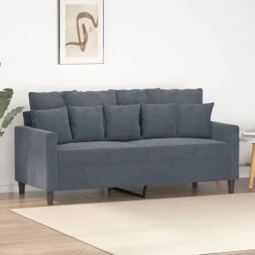 Dunkelgraues 2-Sitzer-Sofa aus Samt, 140 cm von , Sofas - Ref: Foro24-359304, Preis: 191,29 €, Rabatt: %
