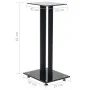 Speaker supports tempered glass design 2 pillars black 2 pcs by vidaXL, Speaker stands - Ref: Foro24-50673, Price: 90,06 €, D...