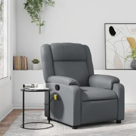 Sillón de masaje reclinable cuero sintético gris de , Sillones - Ref: Foro24-373532, Precio: 268,29 €, Descuento: %