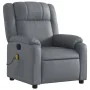 Gray synthetic leather reclining massage chair by , Armchairs - Ref: Foro24-373532, Price: 268,24 €, Discount: %