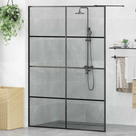 Pared de Ducha Walk-in Negro 140 x 195 cm vidrio templado en Paredes y mamparas de ducha | Comprar online en Foro24