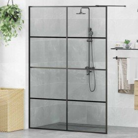 Pared de Ducha Walk-in Negro 140 x 195 cm vidrio templado en Paredes y mamparas de ducha | Comprar online en Foro24