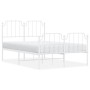Bettgestell aus Metall mit Kopfteil und weißem Fußteil 120x190 cm von , Betten und Lattenroste - Ref: Foro24-373951, Preis: 8...