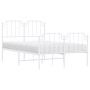 Estructura cama metal con cabecero y estribo blanco 120x190 cm de , Camas y somieres - Ref: Foro24-373951, Precio: 88,73 €, D...