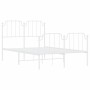 Estructura cama metal con cabecero y estribo blanco 120x190 cm de , Camas y somieres - Ref: Foro24-373951, Precio: 88,73 €, D...