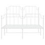 Bettgestell aus Metall mit Kopfteil und weißem Fußteil 120x190 cm von , Betten und Lattenroste - Ref: Foro24-373951, Preis: 8...