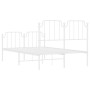 Estructura cama metal con cabecero y estribo blanco 120x190 cm de , Camas y somieres - Ref: Foro24-373951, Precio: 88,73 €, D...