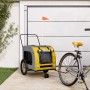 Haustier-Fahrradanhänger, Eisen-Oxford-Stoff, Gelb, Grau von , Kinderwagen für Haustiere - Ref: Foro24-93861, Preis: 131,16 €...