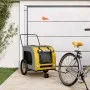 Pet Bicycle Trailer Iron Oxford Cloth Yellow Gray by , pet strollers - Ref: Foro24-93861, Price: 128,50 €, Discount: %