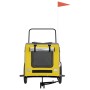 Haustier-Fahrradanhänger, Eisen-Oxford-Stoff, Gelb, Grau von , Kinderwagen für Haustiere - Ref: Foro24-93861, Preis: 131,16 €...