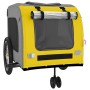 Haustier-Fahrradanhänger, Eisen-Oxford-Stoff, Gelb, Grau von , Kinderwagen für Haustiere - Ref: Foro24-93861, Preis: 131,16 €...