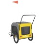 Haustier-Fahrradanhänger, Eisen-Oxford-Stoff, Gelb, Grau von , Kinderwagen für Haustiere - Ref: Foro24-93861, Preis: 131,16 €...
