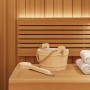 Cubo de Sauna 2 pcs Marrón Madera de Pino Sólida y Cáñamo en Accesorios de sauna | Comprar online en Foro24