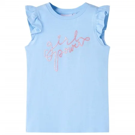 Hellblaues Kinder-T-Shirt mit Rüschenärmeln 92 von , Kinder-T-Shirts - Ref: Foro24-11324, Preis: 8,19 €, Rabatt: %