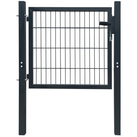 Puerta de valla metálica acero gris antracita 105x150 cm en Puertas de jardín | Comprar online en Foro24