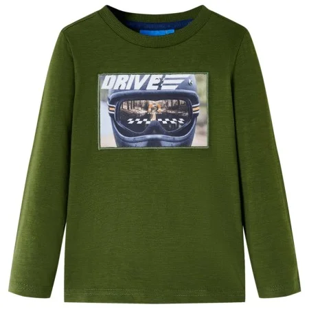 Langärmliges dunkelkhakifarbenes Kinder-T-Shirt 92 von , Kinder-T-Shirts - Ref: Foro24-12634, Preis: 8,75 €, Rabatt: %