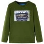 Langärmliges dunkelkhakifarbenes Kinder-T-Shirt 92 von , Kinder-T-Shirts - Ref: Foro24-12634, Preis: 8,75 €, Rabatt: %