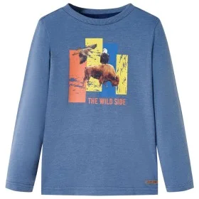Children's long-sleeved blue mélange t-shirt 140 by , Kids T-shirts - Ref: Foro24-12993, Price: 9,76 €, Discount: %