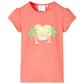 Camiseta infantil color coral 104