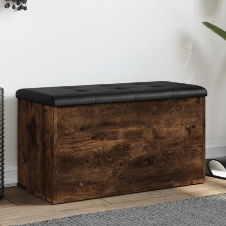 Bank mit Stauraum aus geräucherter Eiche, 82 x 42 x 45 cm von , Bänke für Hallen und Lager - Ref: Foro24-835051, Preis: 74,29...