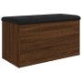 Bank mit Stauraum aus geräucherter Eiche, 82 x 42 x 45 cm von , Bänke für Hallen und Lager - Ref: Foro24-835051, Preis: 74,29...